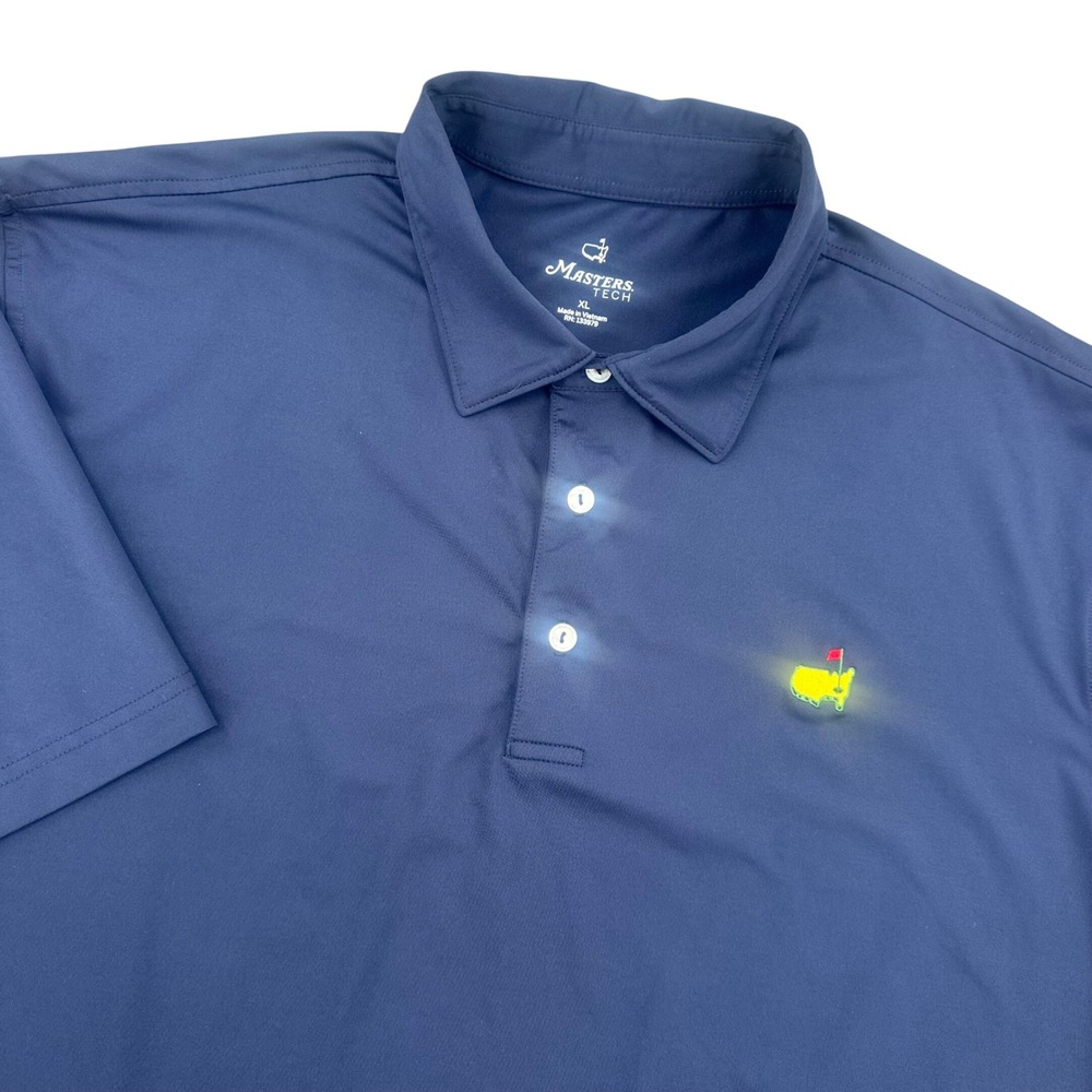 Masters Tech Mens XL Navy Blue Golf Polo Shirt Short Sleeve Performance  Logo